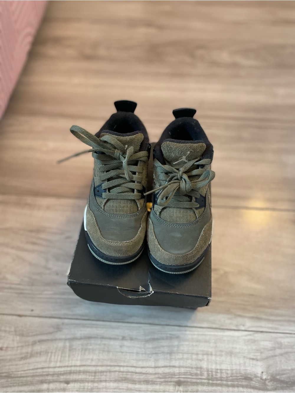 Kids Jordan Olive Green Lace-Up Sneakers